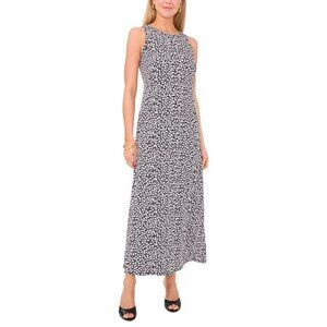 Vince Camuto Women Floral Crewneck Back Keyhole Sleeveless Dress Black Size XXS
